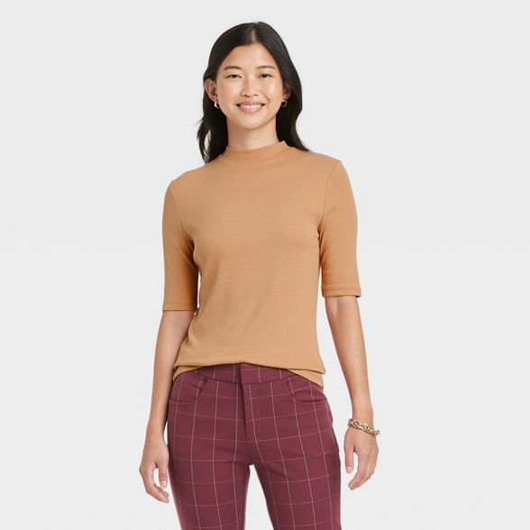 Women's Elbow Sleeve Mock Turtleneck T- Shirt - A New Day™ | Target