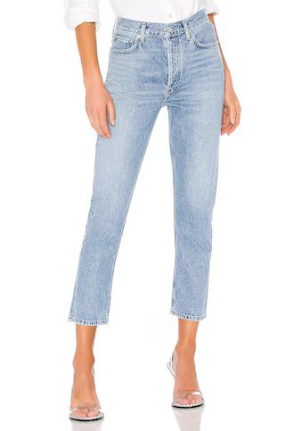 AGOLDE Riley High Rise Straight Crop in Blur from Revolve.com | Revolve Clothing (Global)