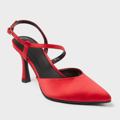Women’s Rosemary Heels with Memory Foam Insole - A New Day™ Red 10 | Target
