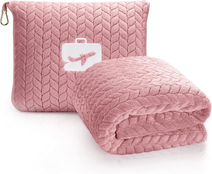 EverSnug Travel Blanket & Pillow 68x42 - Premium Ultra-Soft Microfleece 2 in 1 Compact & Packable... | Amazon (US)