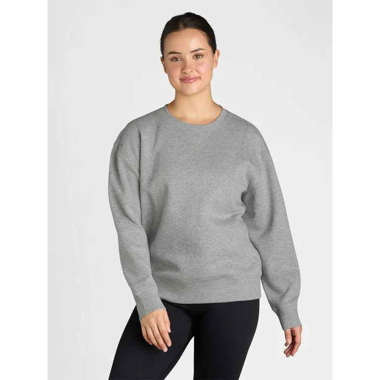 Athletic Works Women's Fleece Crewneck Sweatshirt, Sizes XS-XXXL - Walmart.com | Walmart (US)