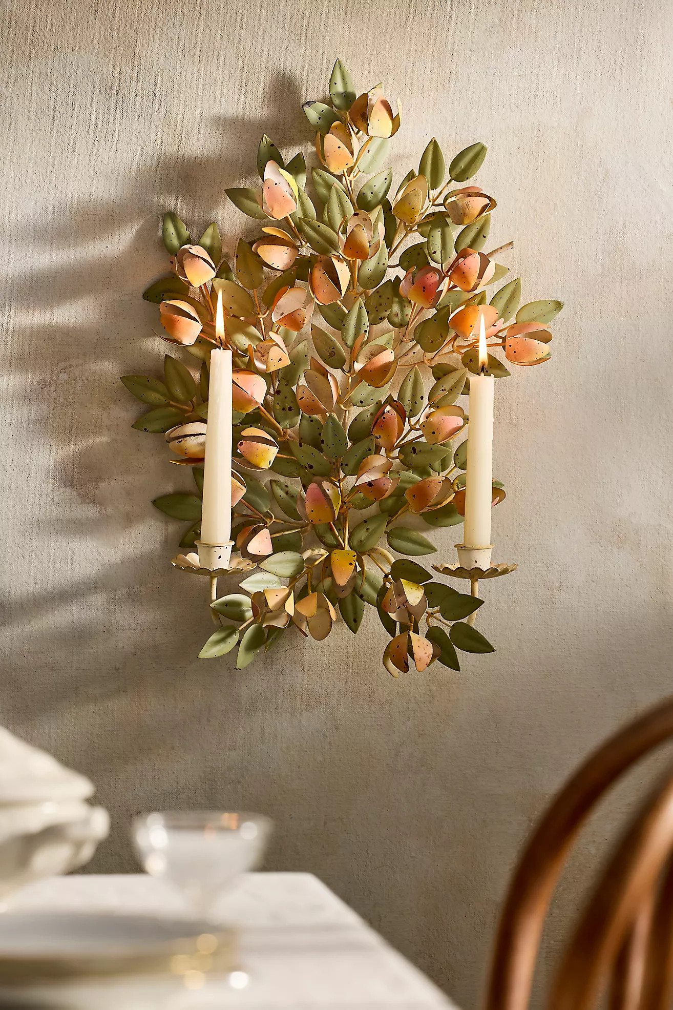 Tulip Iron Taper Holder Wall Sconce | Anthropologie (US)