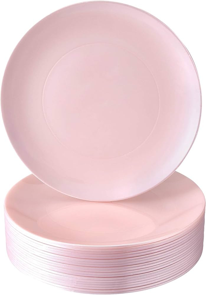 Modern Design Disposable Plastic Dinner Plates for Party (10 PC) Heavy Duty Disposable Dinner Set... | Amazon (US)