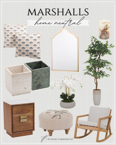 Marshalls - Home Neutral

New arrivals at Marshalls.  I love the new pillows and ottoman!

Seasonal, home decor, spring, summer, end tables, ottoman , waste basket, plants, mirrors, rocking chairs

#LTKSeasonal #LTKHome