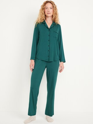 Knit Jersey Pajama Pant Set | Old Navy (US)