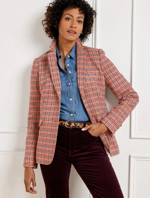 Classic Shetland Blazer - Apple Plaid | Talbots