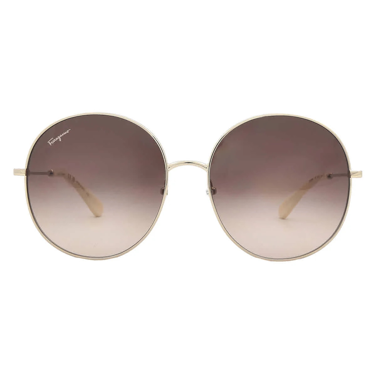 Salvatore Ferragamo SF 299S Metal Womens Round Sunglasses Gold 60mm Adult - Walmart.com | Walmart (US)