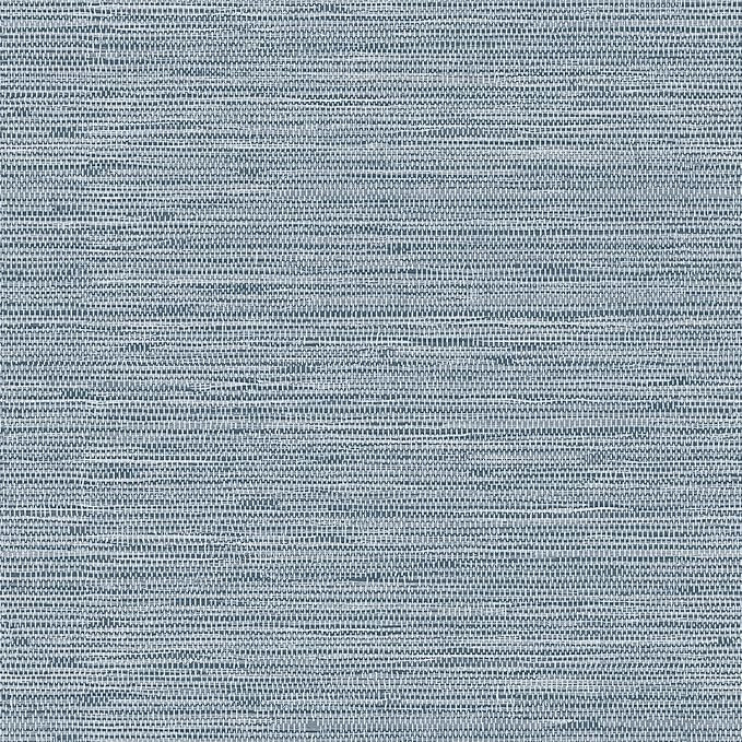 Grasscloth Peel and Stick Wallpaper 17.3" x 197" Blue Textured Grasscloth Wall Paper Renter Frien... | Amazon (US)