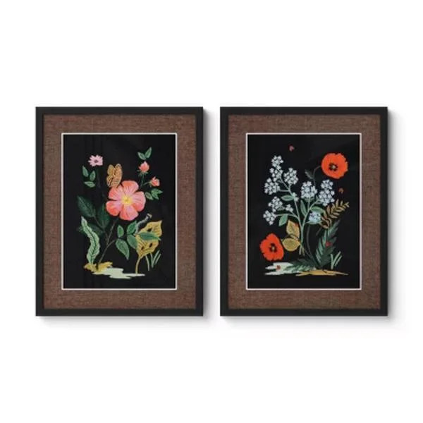 Rifle Paper Co. 16"x20" Botanical Poster Framed Wall Art Print Set of 2 | Walmart (US)