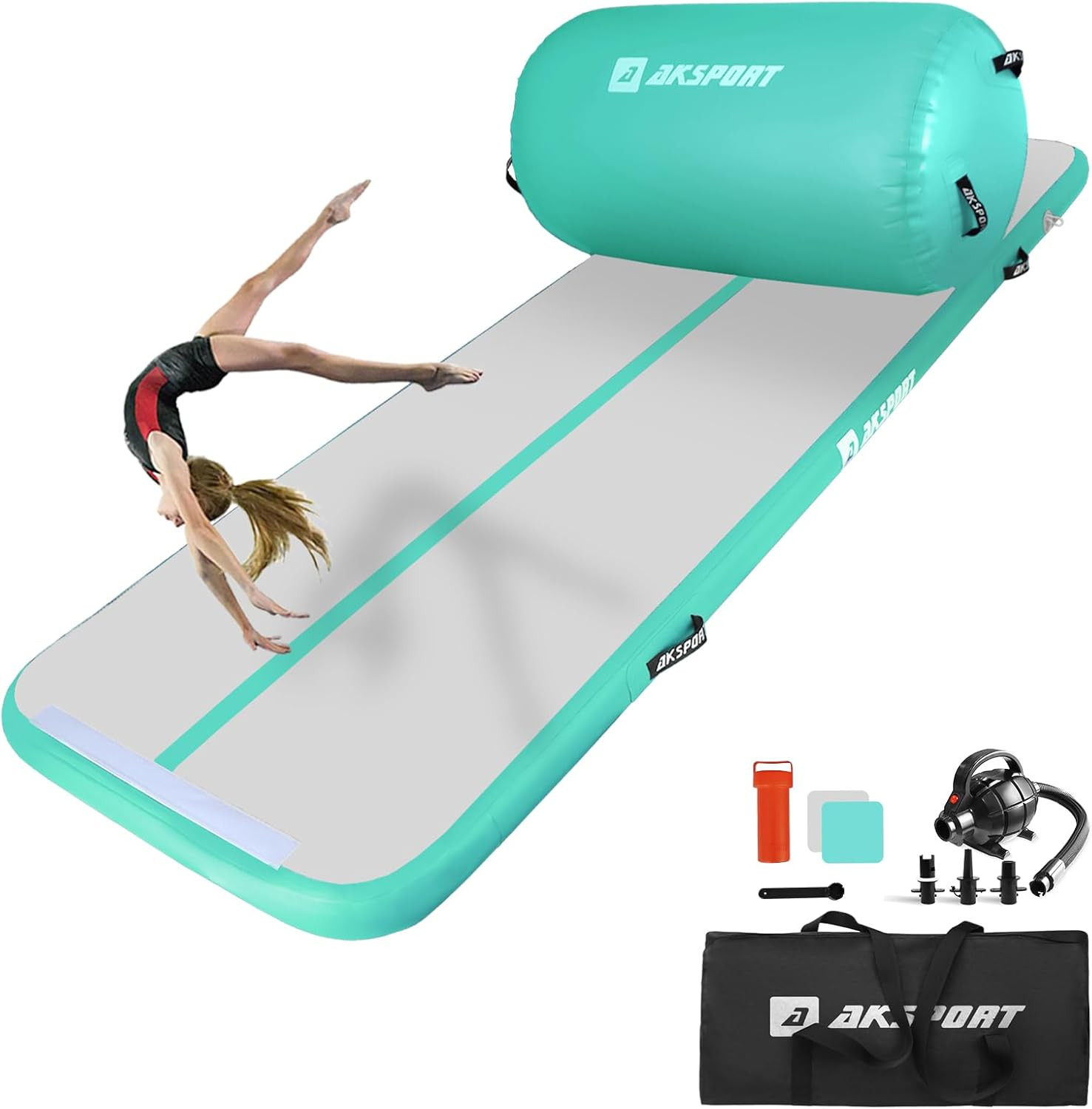 AKSPORT Air Roller Gymnastics Air Barrel for Backbends and Back Handsprings Exercise Training wit... | Amazon (US)