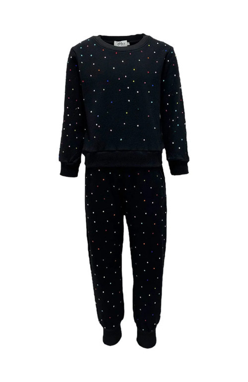 Lola + The Boys Rainbow Sparkle Track Set in Black at Nordstrom, Size 8 | Nordstrom