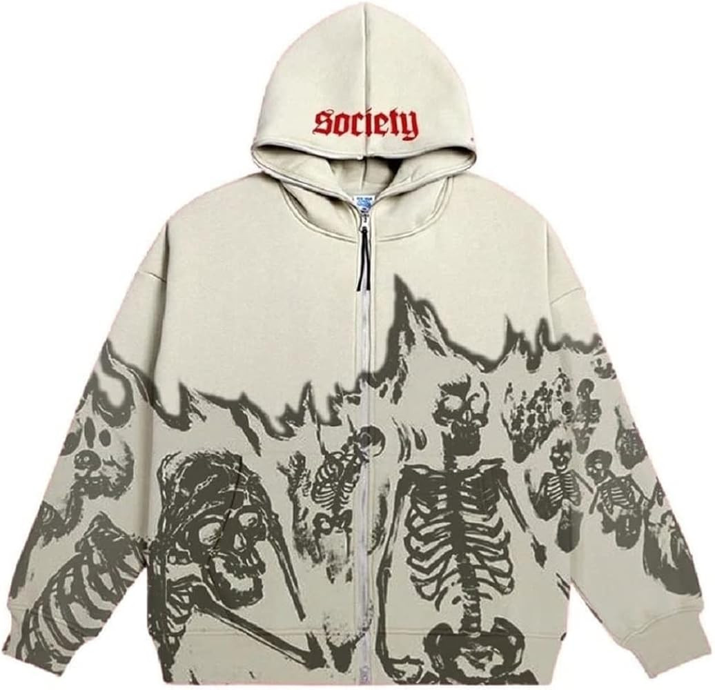 COOLMONAR Women Y2K Hoodie Sweatshirt Zip Up Oversized Men Angel Print Hooded Jacket Coat Harajuk... | Amazon (US)