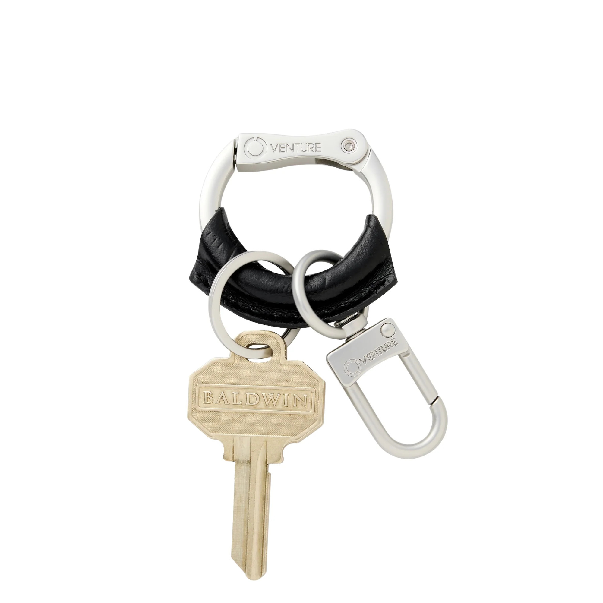 O-Boy Black Men's Leather Keychain – Sleek & Functional Design | Oventure