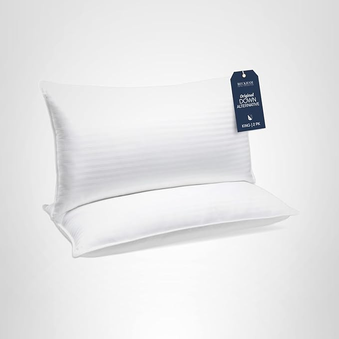 Beckham Hotel Collection Bed Pillows King Size Set of 2 - Down Alternative Pillow for Back, Stoma... | Amazon (US)