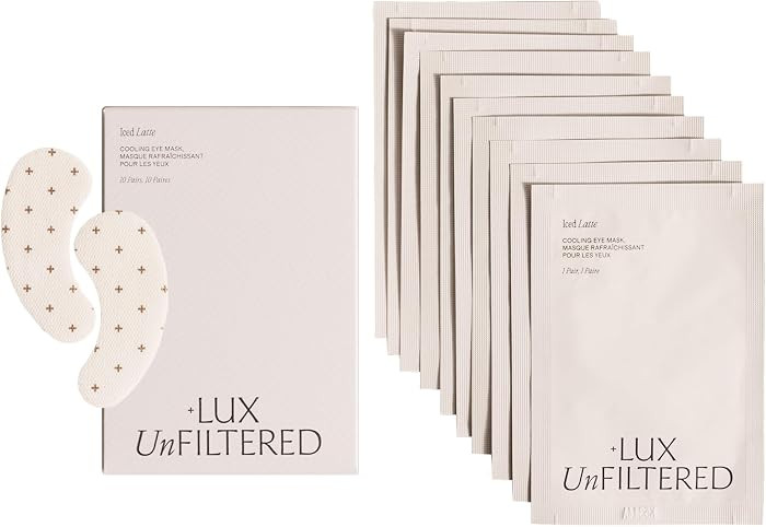 + Lux Unfiltered Iced Latte Cooling Under Eye Patches - Anti-Slip Caffeine Infused Korean Eye Mas... | Amazon (US)