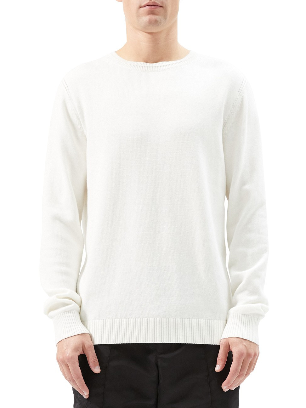 Helmut Lang Men's Logo Crewneck Sweater - White - Size XS | Saks Fifth Avenue