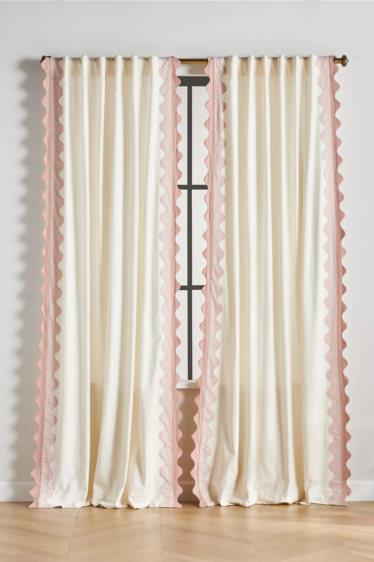 Maeve Scalloped Cotton Curtain | Anthropologie (US)