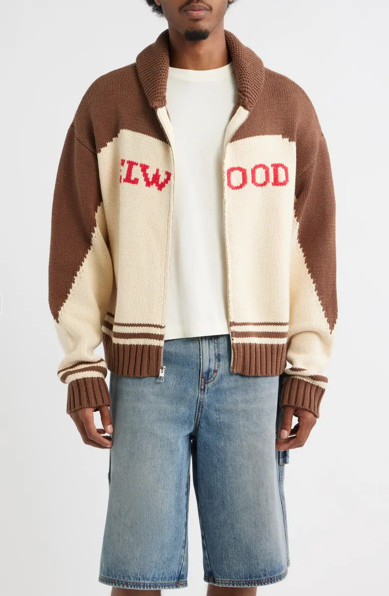 Camp Shawl Collar Zip Cardigan | Nordstrom