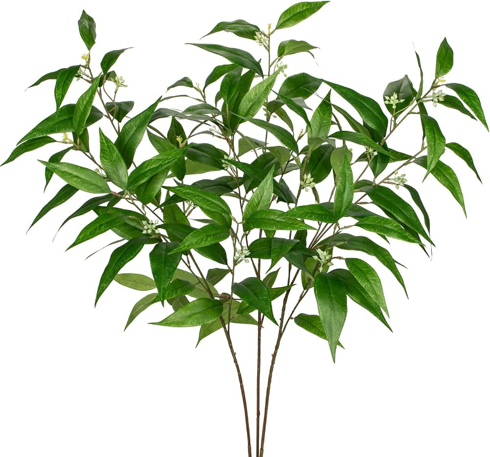 Briful Artificial Eucalyptus Stems with Seeds Real Touch Fake Branches for Vase 3 Packs Faux Gree... | Amazon (US)