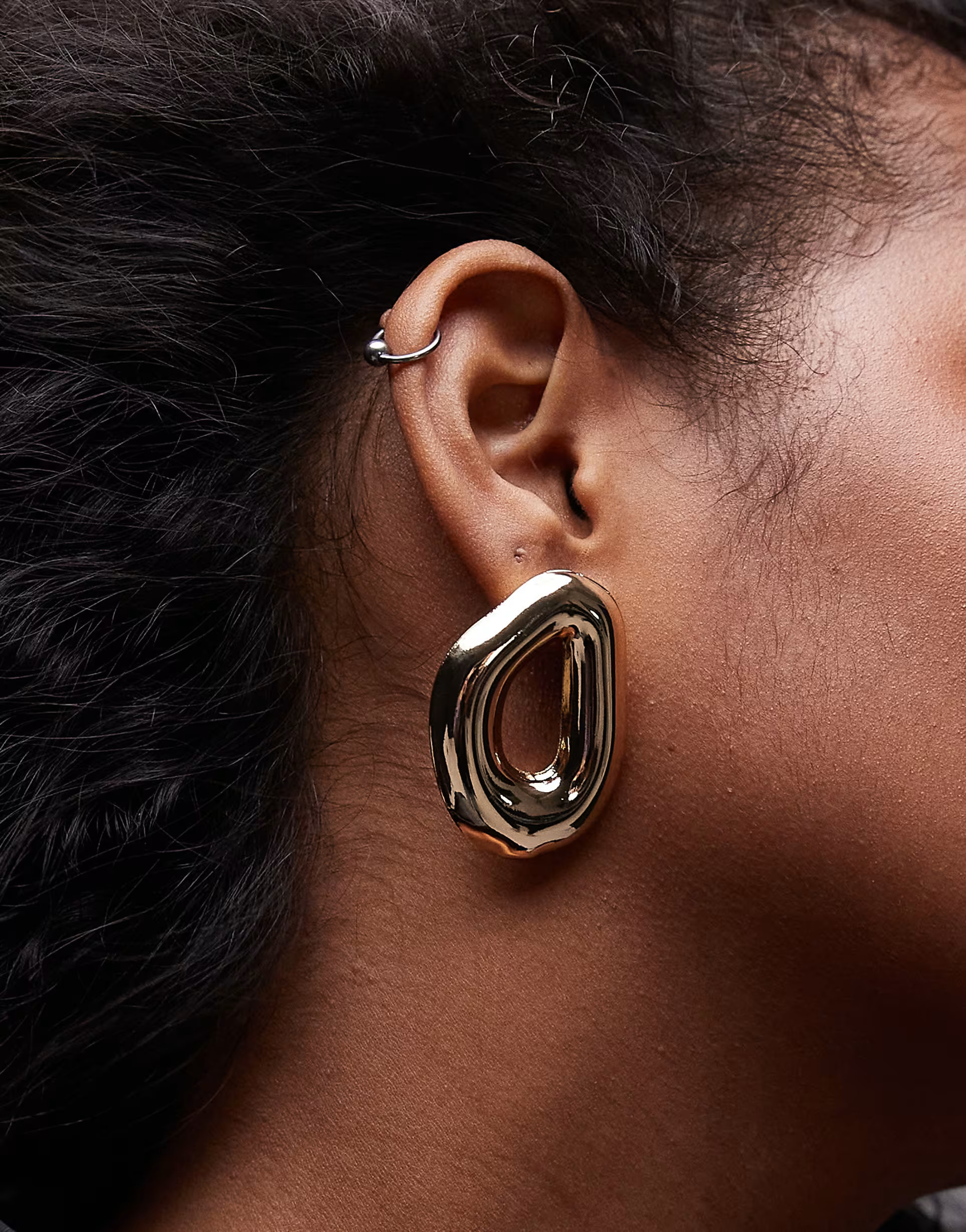 Topshop Earle rounded earrings in gold | ASOS (Global)