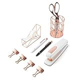 U Brands Desktop Accessory Kit, Office Supplies Set, Rose Gold, 10-Piece - 2106U00-01 | Amazon (US)