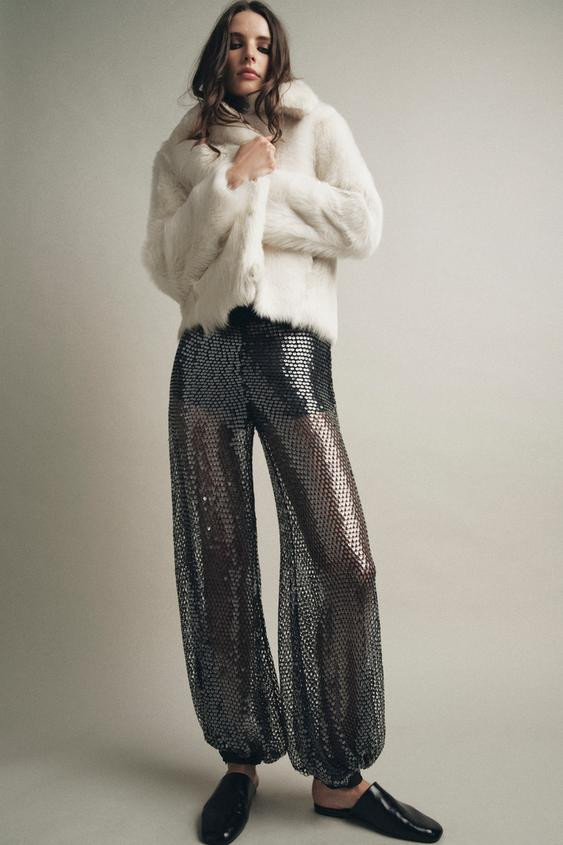SEQUIN PUFFBALL TROUSERS ZW COLLECTION | Zara UK