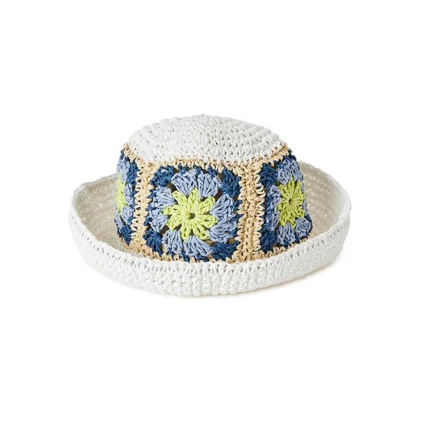 No Boundaries Women's Crochet Bucket Hat, White | Walmart (US)