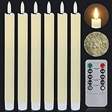 Amazon.com: Real Wax Flameless Ivory Taper Candles Flickering with Remote Timer, 9.6" Battery Ope... | Amazon (US)