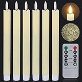 Flameless Taper Candles Flickering 6 Pack, Real Wax Led Flameless Candles with 3D Wick Warm White an | Amazon (US)