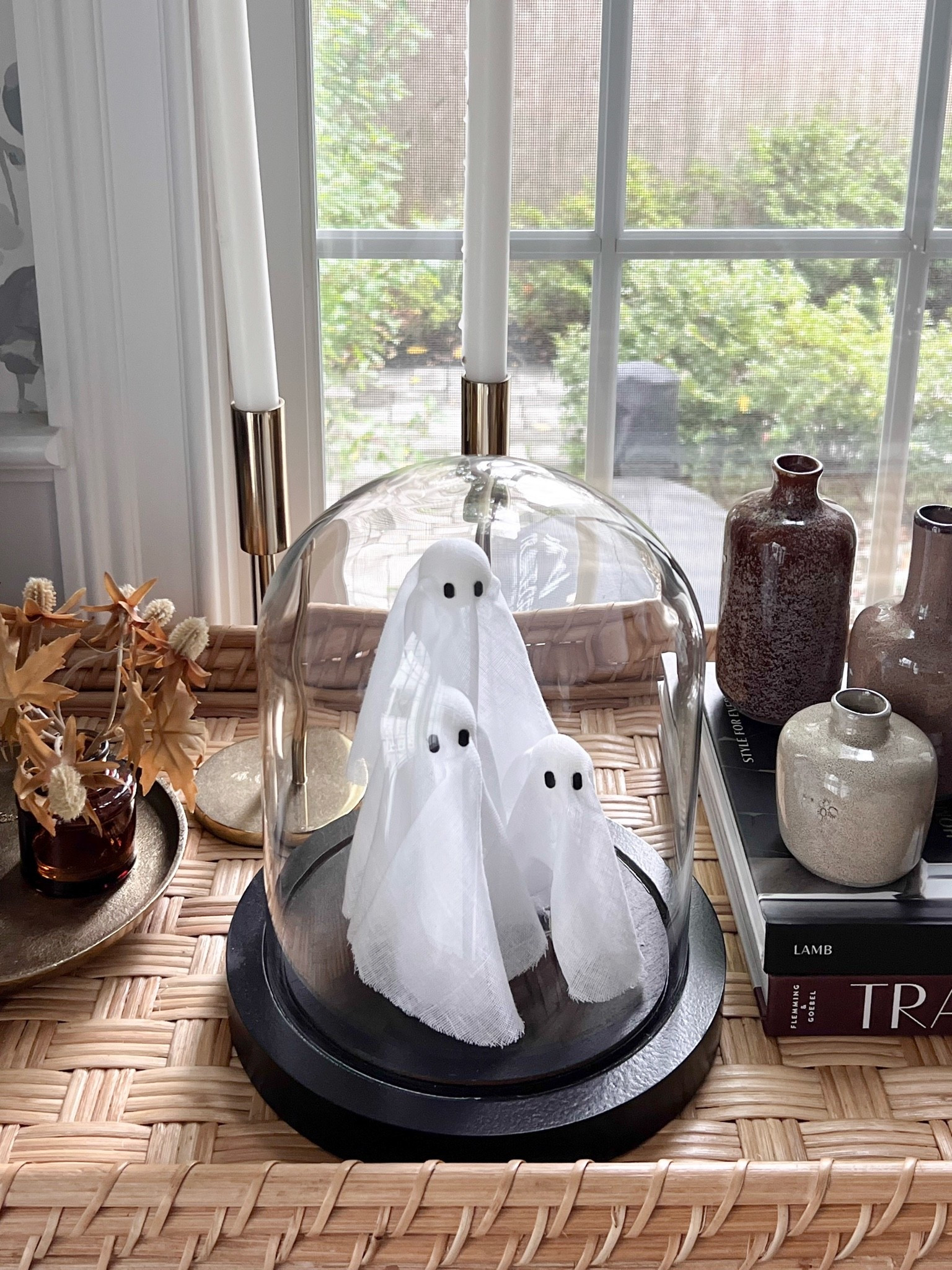 This ghost cloche is such a cute addition to Halloween decorating! I love how it adds a little spooky personality without feeling overdone. Perfect for styling on a coffee table, entryway console, or kitchen counter.

ghost cloche, Halloween cloche, ghost decor, Halloween home decor, spooky season decorations, Halloween tabletop decor, Halloween coffee table styling, cute Halloween decorations, fall home decor, Halloween accents, seasonal home finds, girlonthehudson