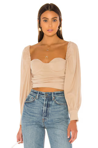 MAJORELLE Emily Top in Beige from Revolve.com | Revolve Clothing (Global)