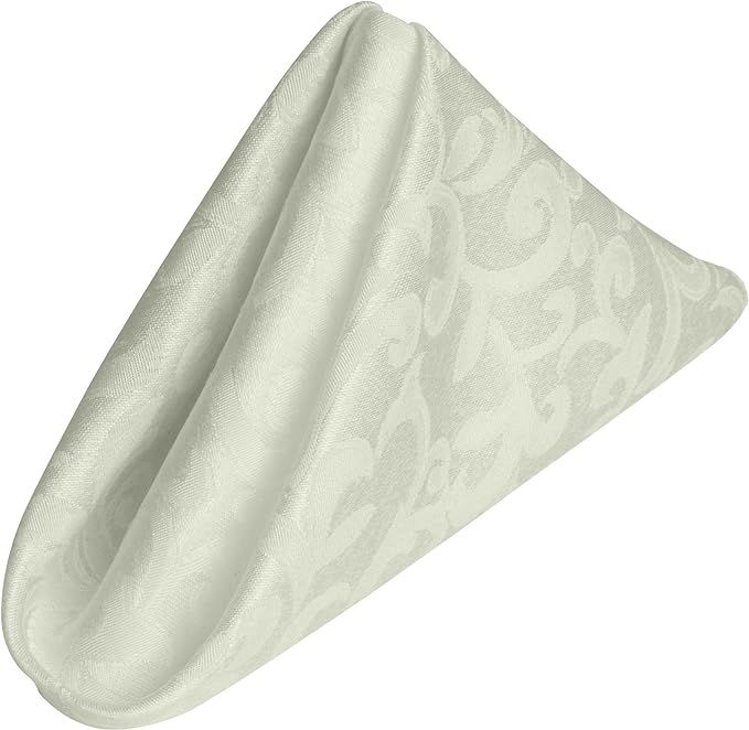 Ultimate Textile -1 Dozen- Somerset 17 x 17-Inch Damask Cloth Napkins Ivory Cream | Amazon (US)