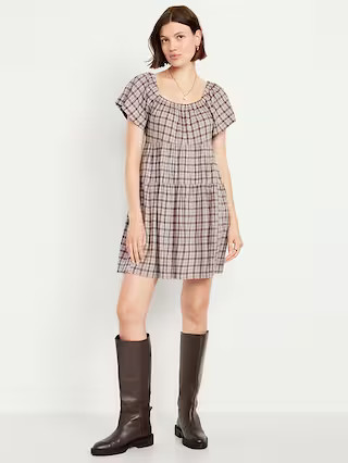 Tiered Mini Swing Dress | Old Navy (US)