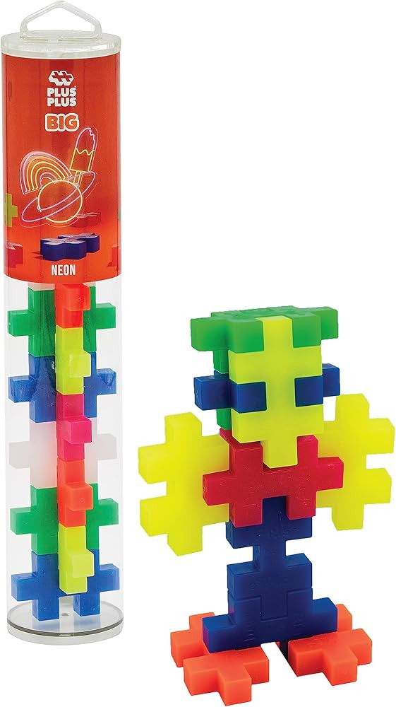 PLUS PLUS - Big – Open Play Tube – 15 Piece Neon Color Mix – Construction Building STEM –... | Amazon (US)