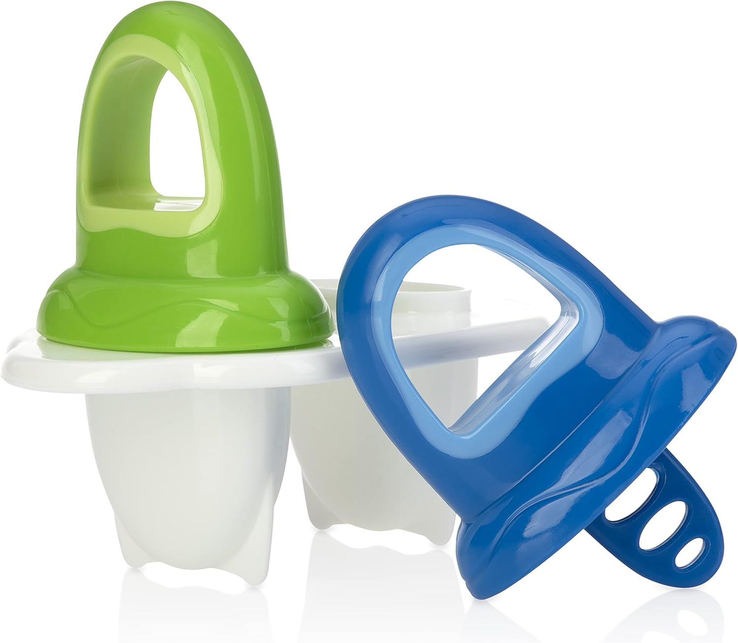 Nuby Garden Fresh Fruitsicle Frozen Pop Tray, Blue/Green, 2 Piece | Amazon (US)