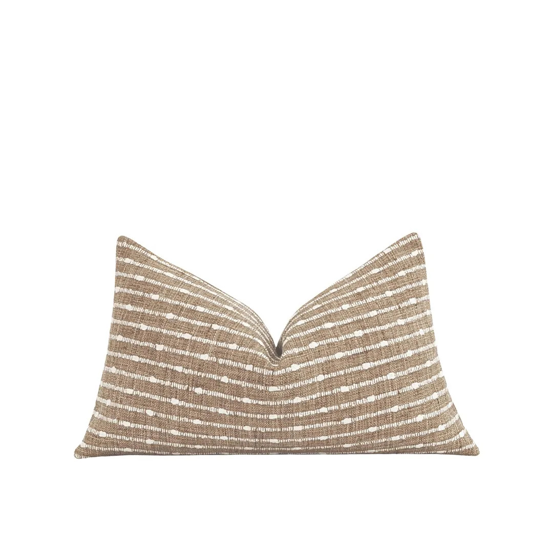 Tan Ivory Lumbar Pillow Cover With Hidden Zipper, 12x18 12x20 12x24 Cozy Pillow Cover, Chunky Wov... | Etsy (US)