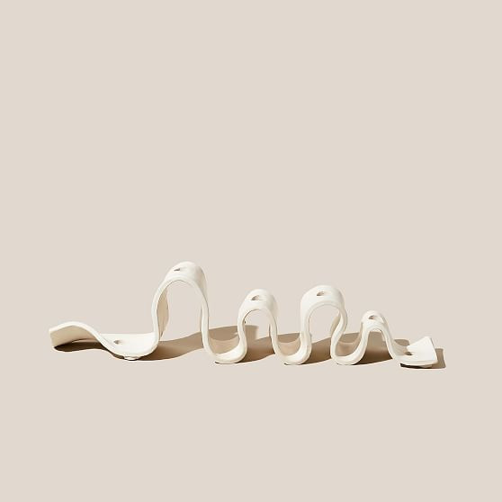 Virginia Sin Weylyn Candelabra, Ceramic, Cream | West Elm (US)
