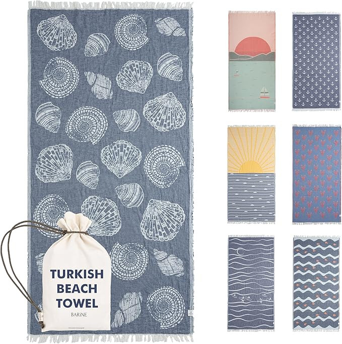 Barine Turkish Beach Towel - Large 36 x 71 | Quick Dry Beach Towel is Essential for Enjoying A Da... | Amazon (US)