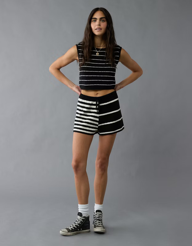 AE Striped Sweater Mini Short | American Eagle Outfitters (US & CA)