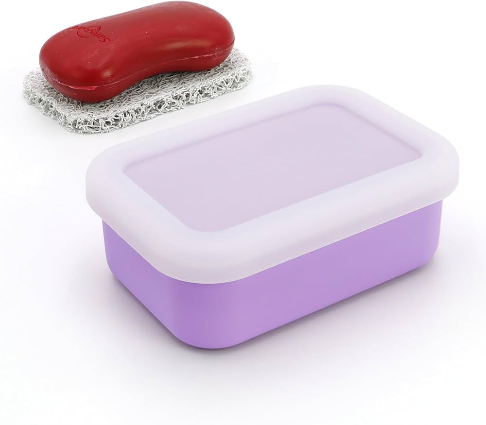 OZNER Enhanced Leak Proof Travel Soap Case, Silicone Travel Soap Holder with Drainage Pad, Compac... | Amazon (US)