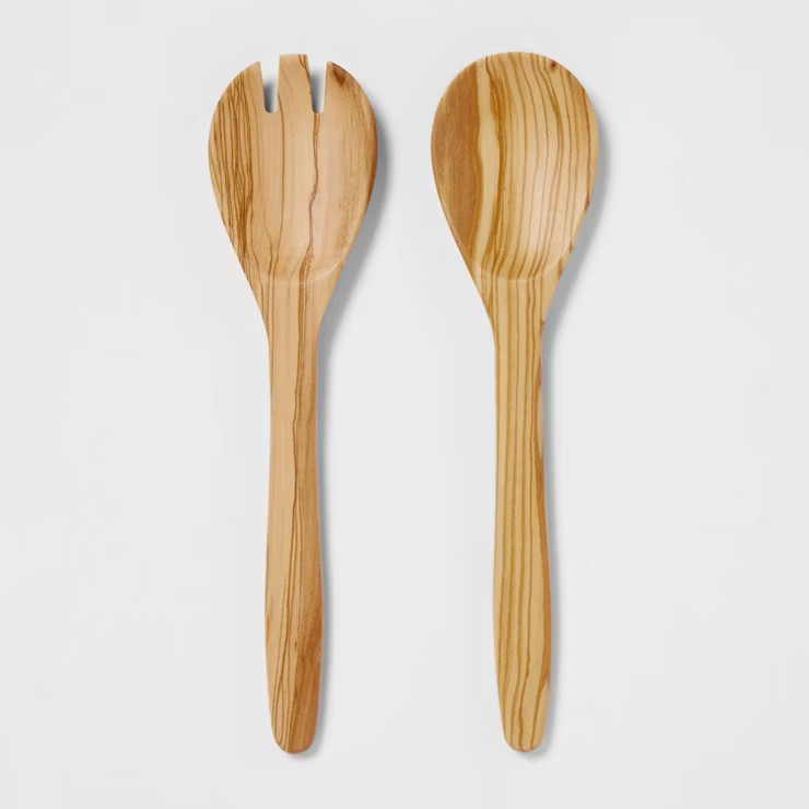 2pc Olivewood Utensil Serving Set - Threshold™ | Target