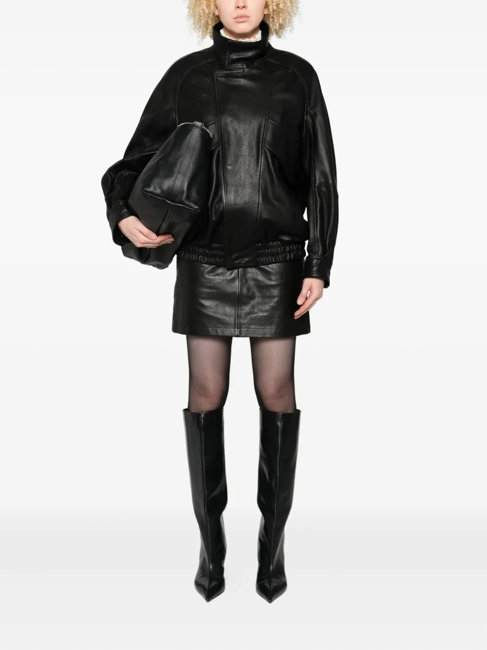 Nour Hammour Artiste Leather Jacket | Black | FARFETCH | Farfetch Global