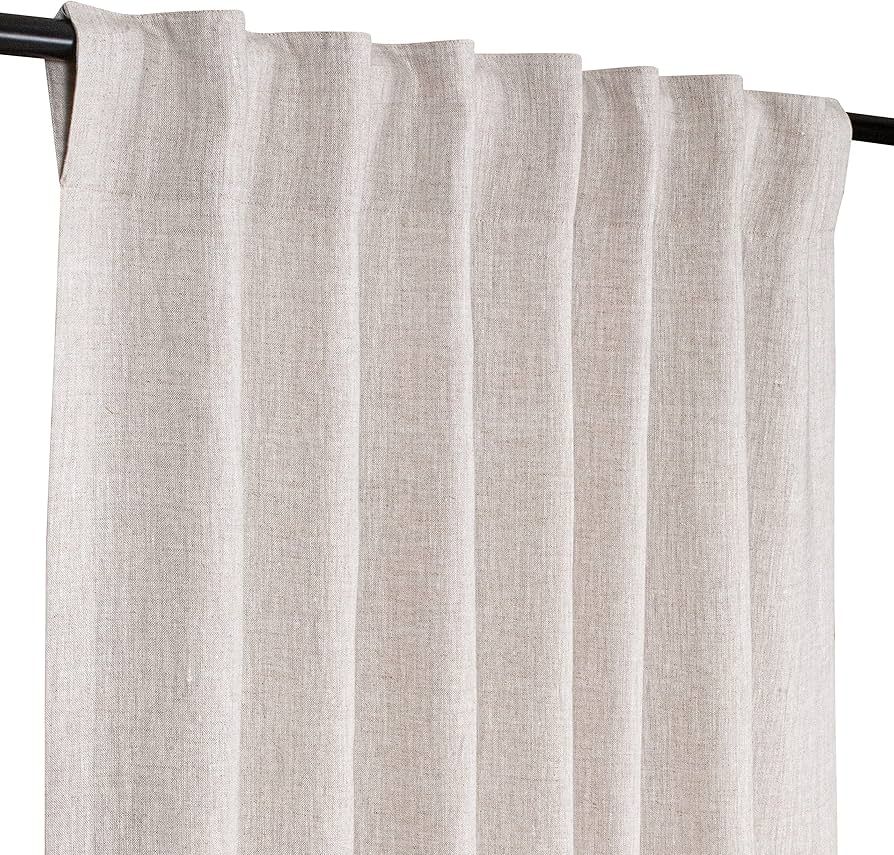 Linen Tab Top Curtains, Farmhouse Cotton Curtains, Curtain 1 Panel Set -50x108 Natural Curtains, ... | Amazon (US)