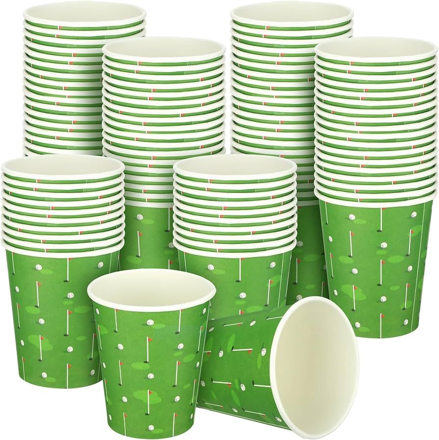 Teling 100 Pieces Sports Party Paper Cups 9oz Disposable Basketball Baseball Football Soccer Golf... | Amazon (US)