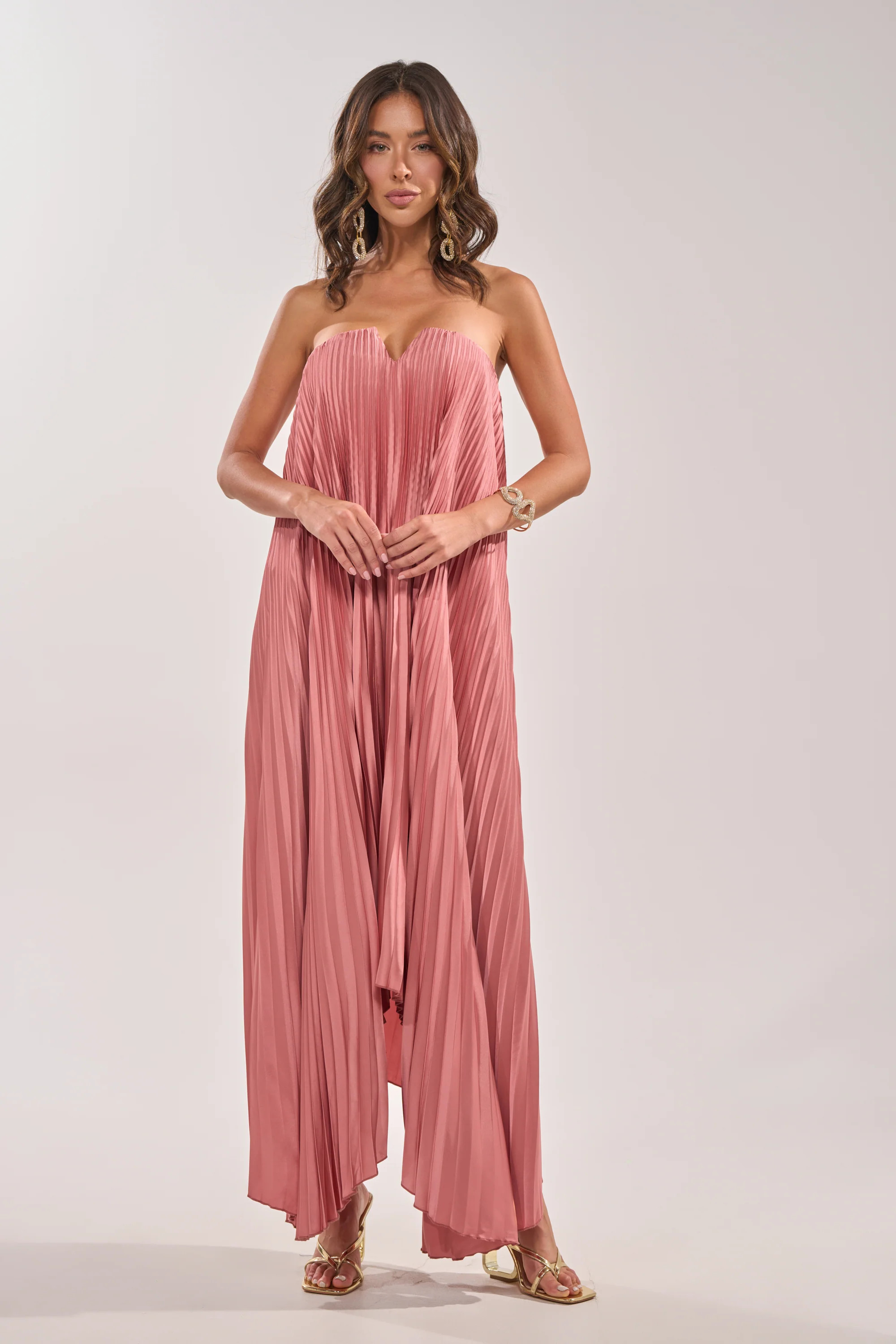 AKIRA Emerald Dream Sleeveless Maxi Dress | Pink | Size Large | AKIRA