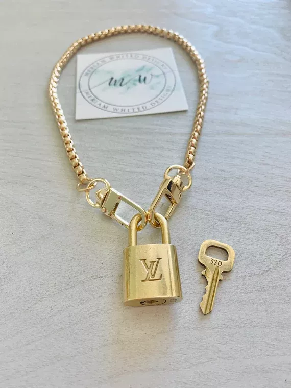 Upcycled LV Lock and Key Necklace - Eclections Boutique