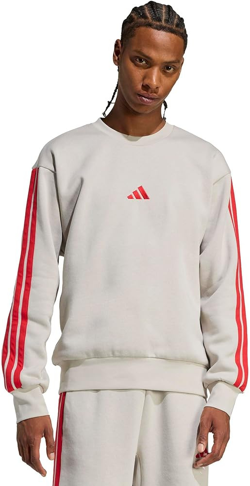 adidas mens Essentials Fleece 3-stripes Sweatshirt | Amazon (US)