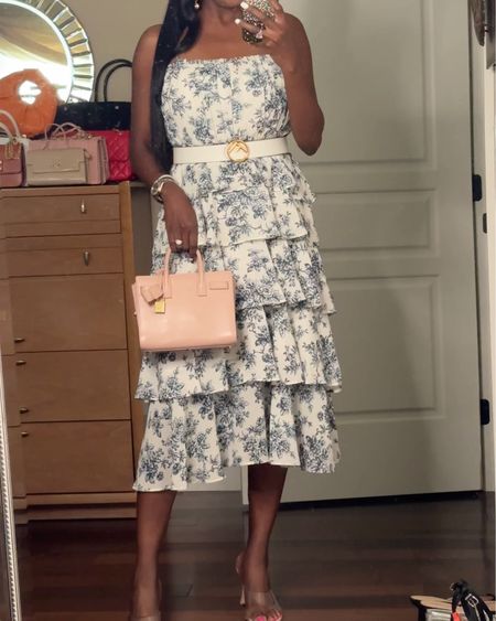 Outfit of the day! 
Wore this gorgeous midi dress. Love the floral details. It’s true to size. Wearing a size 6. 
For Rent The Runway 
Use code: RTRCUR0D7BC3 for 30% off your first month subscription of 10 or more pieces. 

Outfit #SpringOutfit, 

#LTKVideo #LTKSeasonal #LTKover40