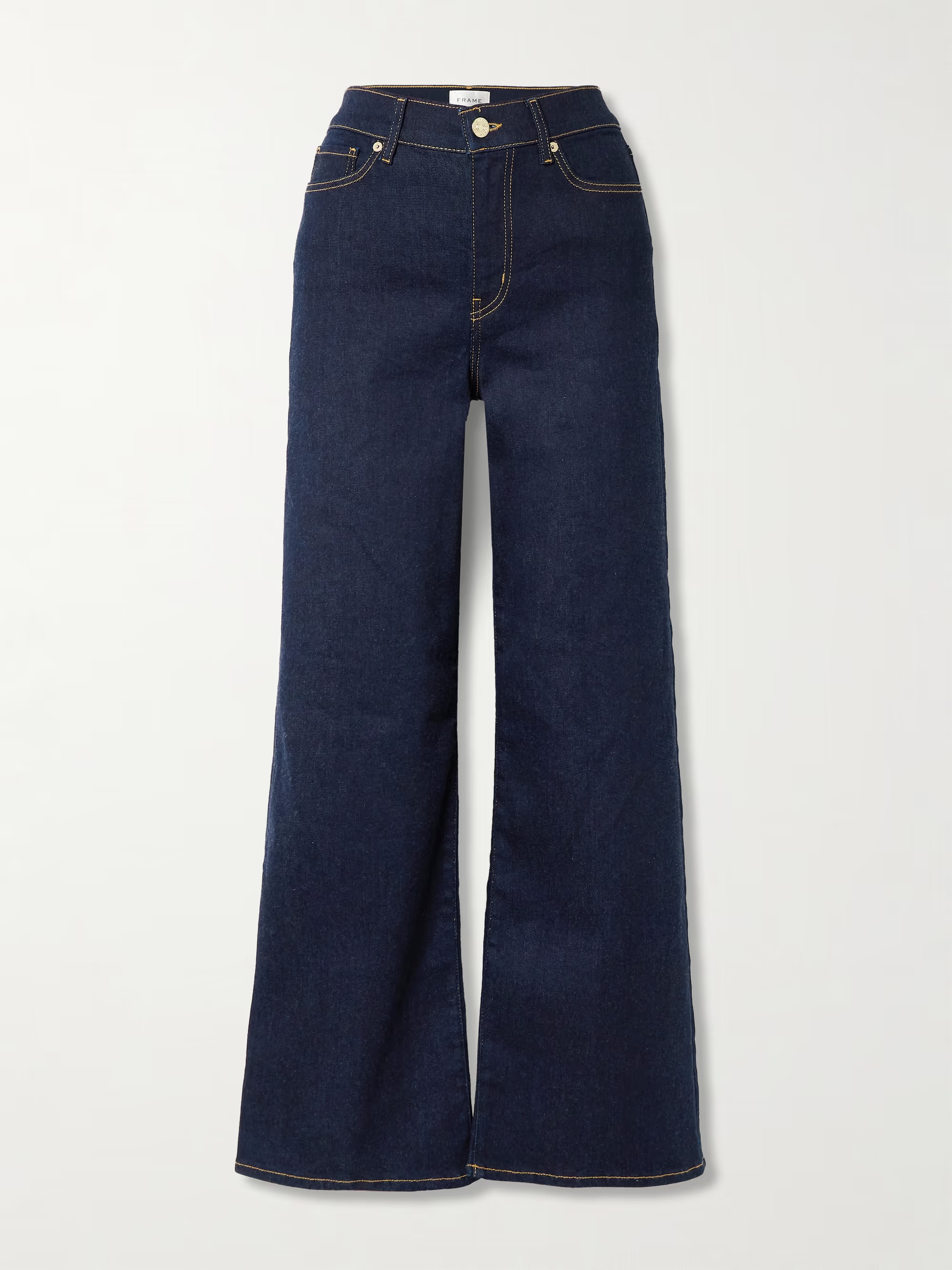 Le Slim Palazzo topstitched high-rise wide-leg jeans | NET-A-PORTER (US)