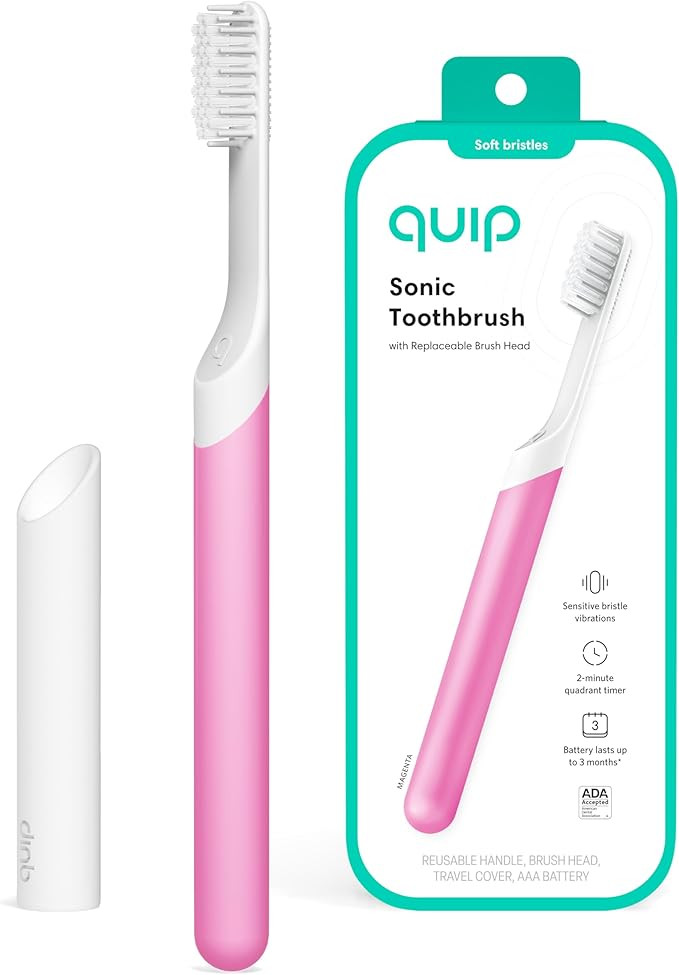 Quip Adult Electric Toothbrush - Sonic Toothbrush with Travel Cover & Mirror Mount, Soft Bristles... | Amazon (US)